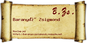 Baranyó Zsigmond névjegykártya