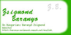zsigmond baranyo business card